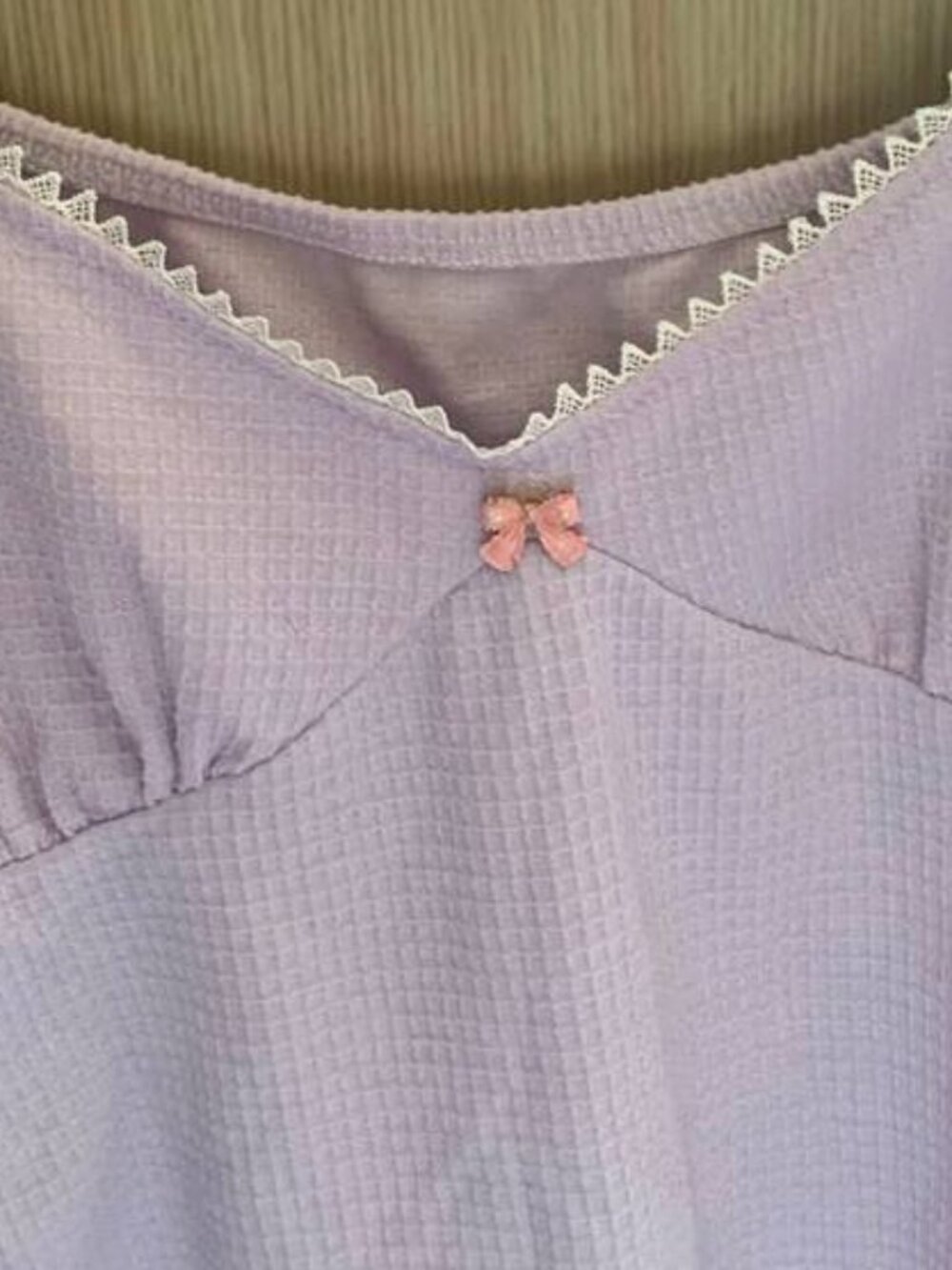 Lavender Puff Sleeve Top - Picture 2 of 3